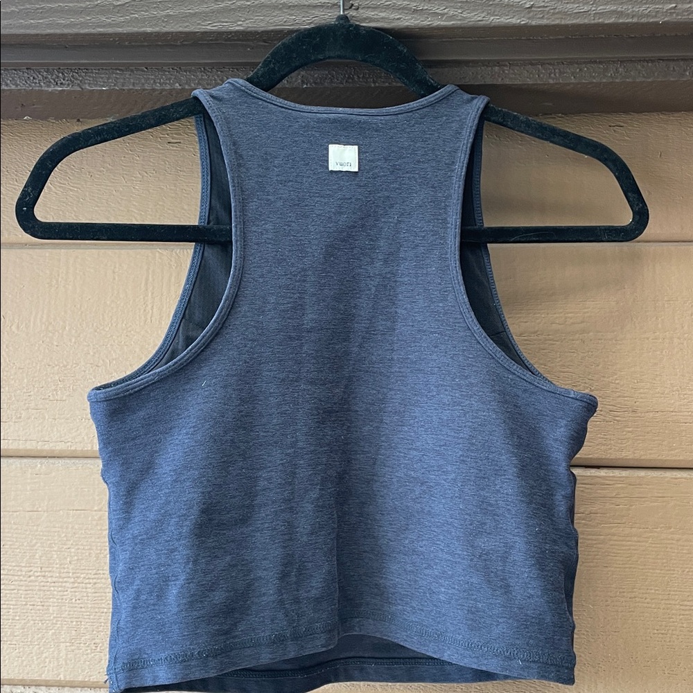 Vuori Elevation Plyo Tank Top Women’s Small Blue Padded Shelf Bra Cropped